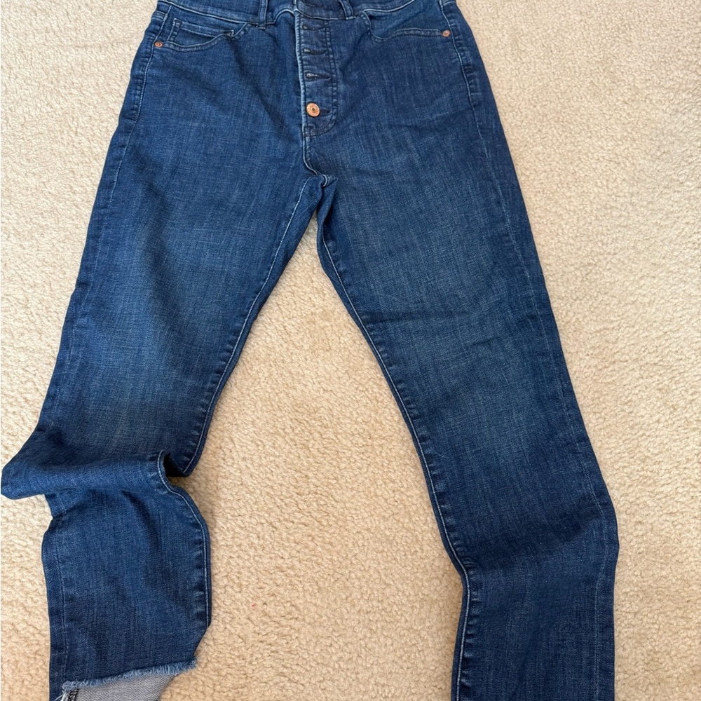 Express Women's Skinny Jeans - Dark Blue